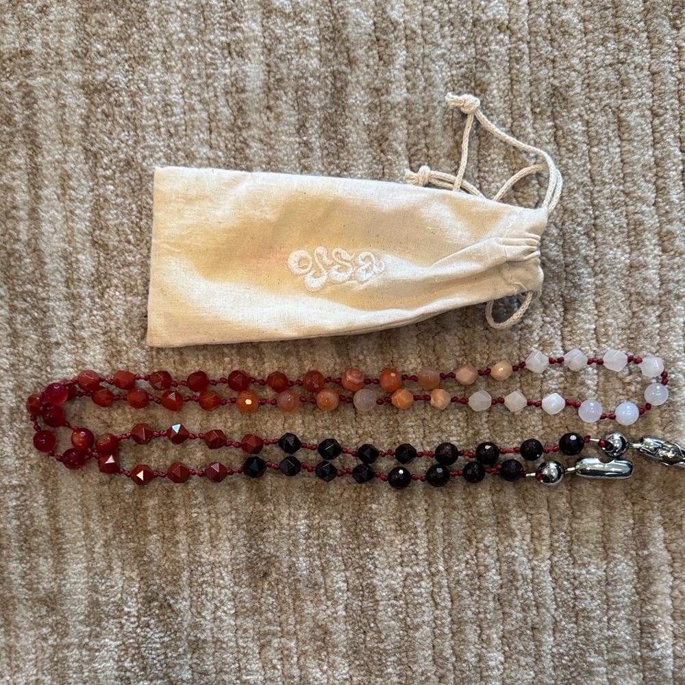 OSSA NEW YORK Colorful Beaded Ombré Crossbody Phone chain/strap